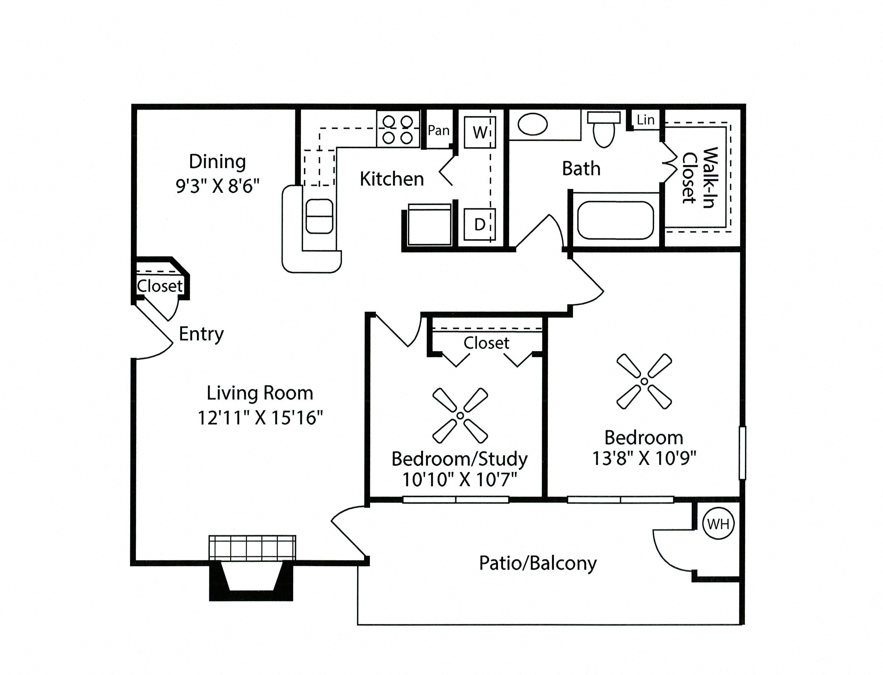 B1 + DEN floor plan